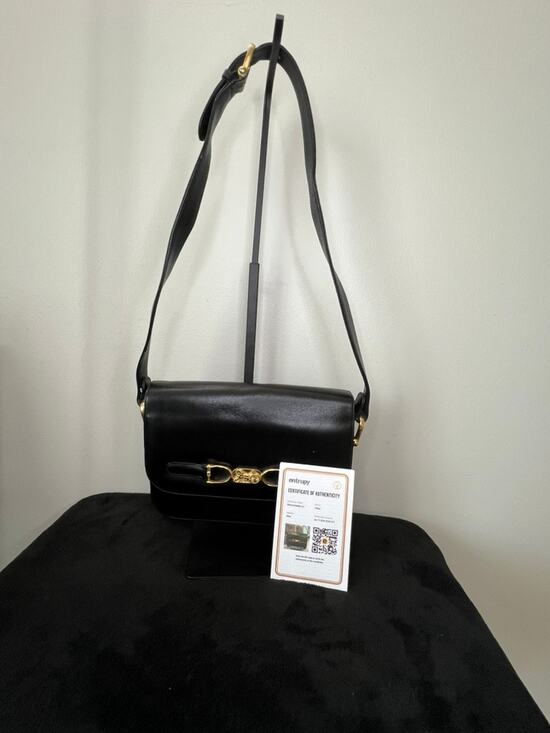 Celine Handbags - Vintage Celine Horsebit Sulky Black Leather Shoulder Bag Authenticated